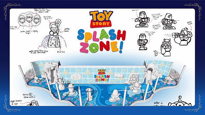 Toy Story-themed waterplay district at Disney Wish