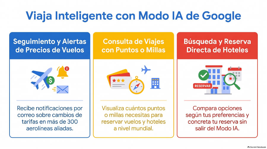 Google sumó funciones en Modo IA que facilitan la organización de un viaje