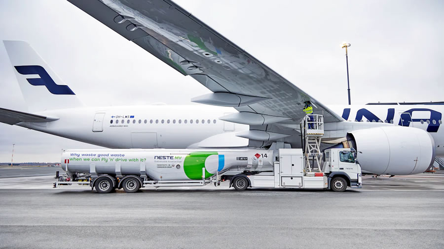 -Finnair compró 750 toneladas de combustible de aviación sostenible Neste MY-