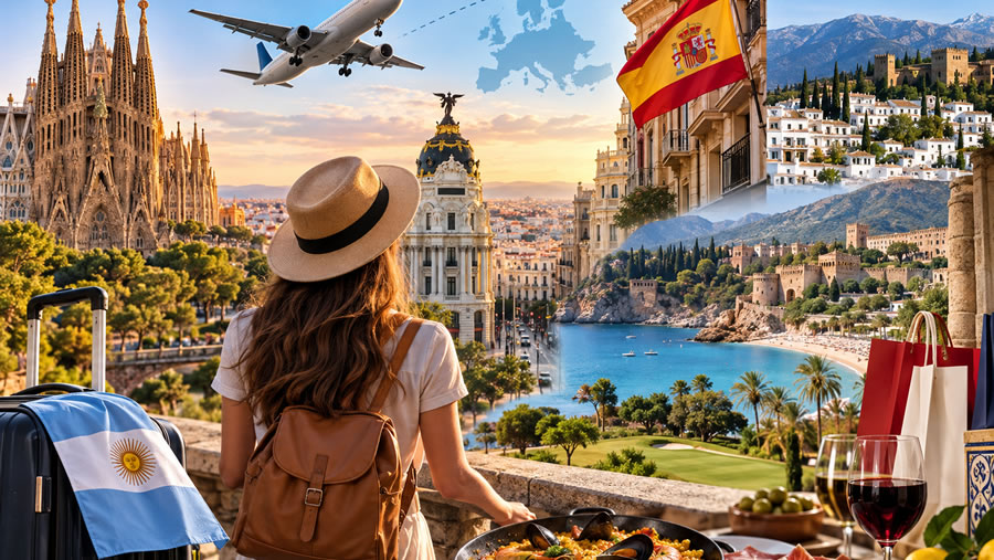 -España recibió 818.000 turistas argentinos durante el 2025-