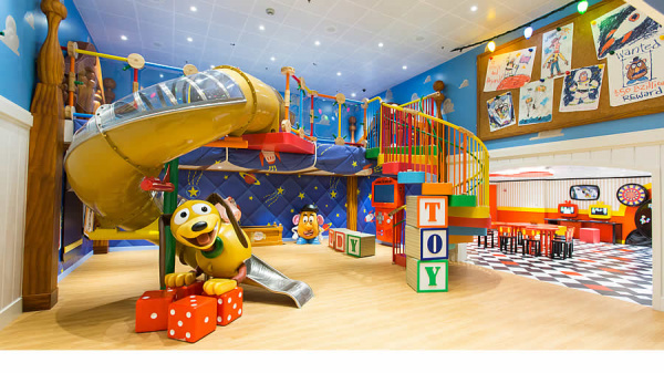 Toy Story-themed waterplay district at Disney Wish
