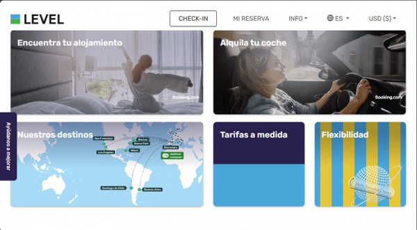 LEVEL integra reservas de alojamiento y alquiler de vehculos en su web